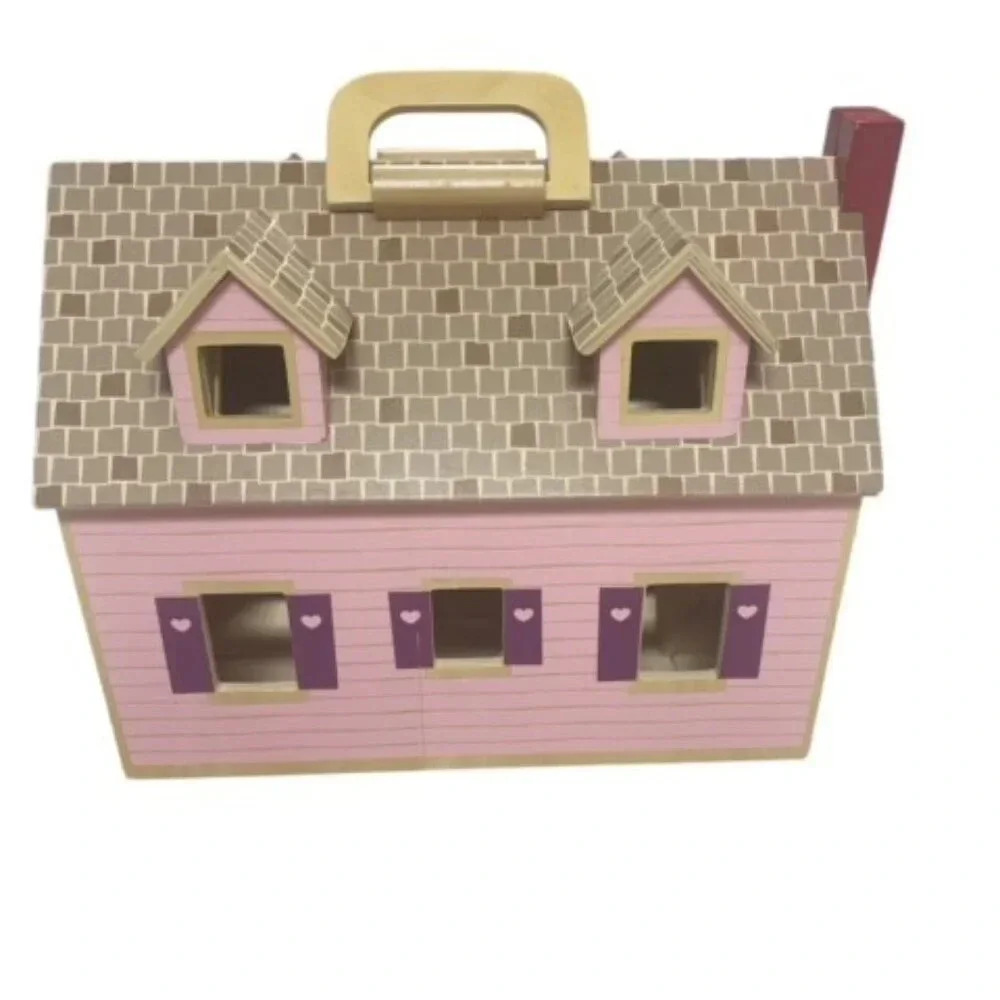 Melissa & Doug Fold & Go Wooden Dollhouse No Accessories No Dolls No Furniture